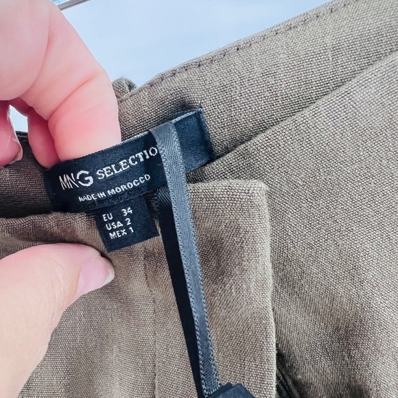 MANGO SELECTION SEAMLESS  SUIT PANTS KHAKI NEW USA 2 - Picture 6 of 12